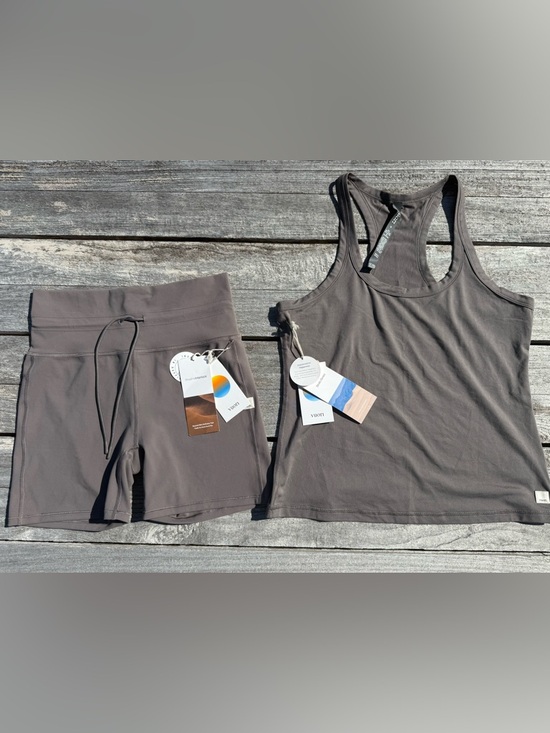 Vuori Pants - VUORI Set Lux Racerback Tank + Daily Short Set Chia Brown Size Medium NWT $113